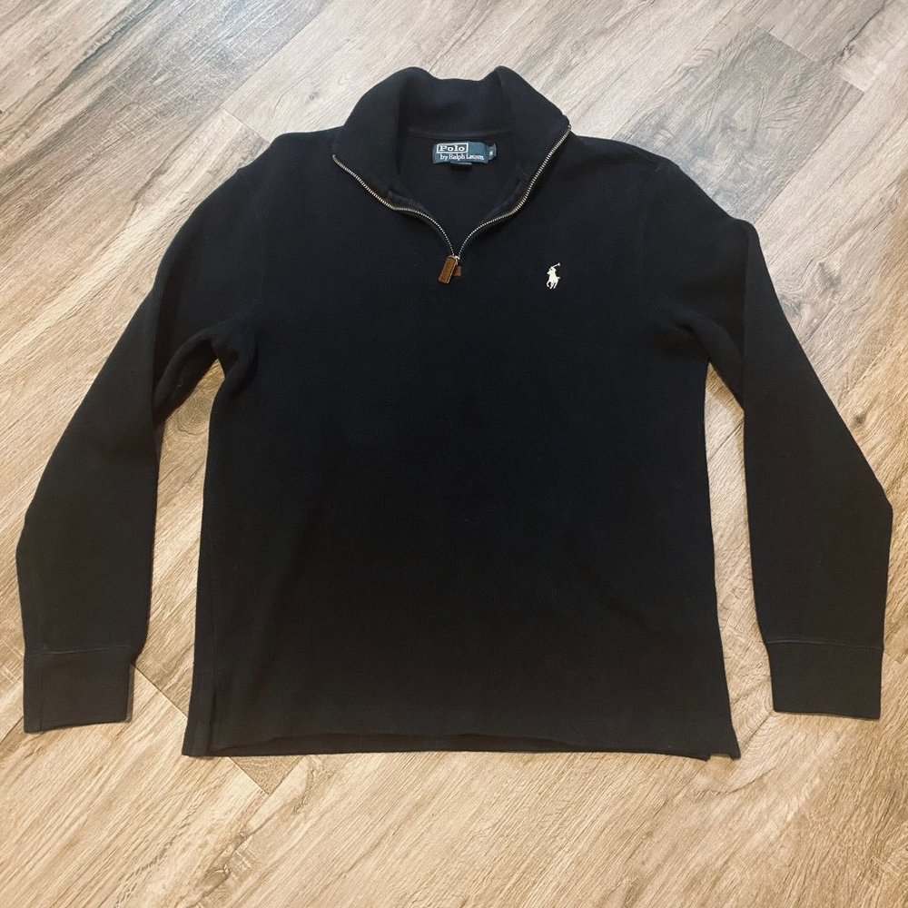 Polo Ralph Lauren Quarter Zip Knit Pullover Men's Small (black)